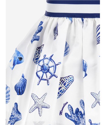 Monnalisa Girls Maritime Skirt in White la chaussure