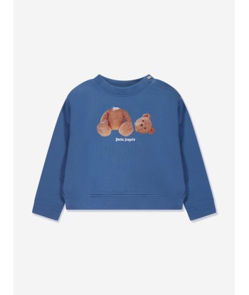 Palm Angels Baby Boys Bear Sweatshirt in Blue Fin de série