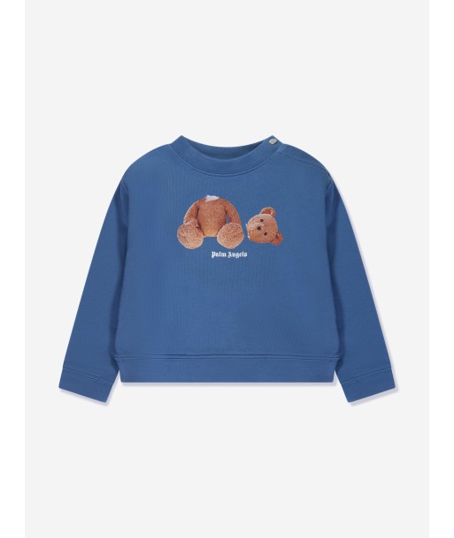 Palm Angels Baby Boys Bear Sweatshirt in Blue Fin de série