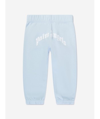 Palm Angels Baby Boys Curved Logo Joggers in Blue de l' environnement