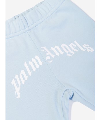 Palm Angels Baby Boys Curved Logo Joggers in Blue de l' environnement