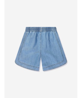 Palm Angels Boys Track Chambray Shorts in Blue vente chaude votre 