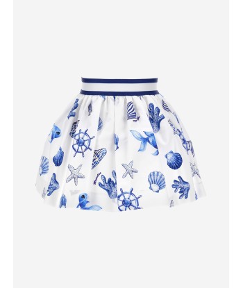 Monnalisa Girls Maritime Skirt in White la chaussure