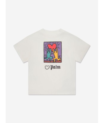 Palm Angels Girls PA X Keith Haring Holding Heart T-Shirt in White français