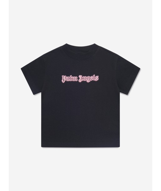 Palm Angels Girls Neon Logo T-Shirt in Black Comparez plus de prix