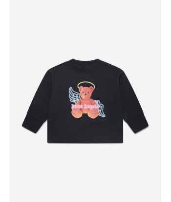 Palm Angels Girls Bear Angel Open Back Sweatshirt in Black sur le site 