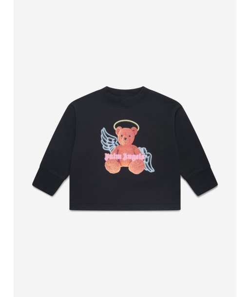 Palm Angels Girls Bear Angel Open Back Sweatshirt in Black sur le site 