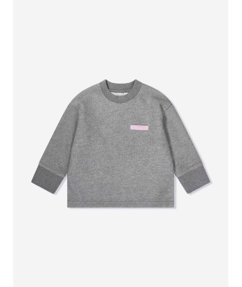 Palm Angels Girls Lurex Open Back Sweatshirt in Grey JUSQU'A -70%! 