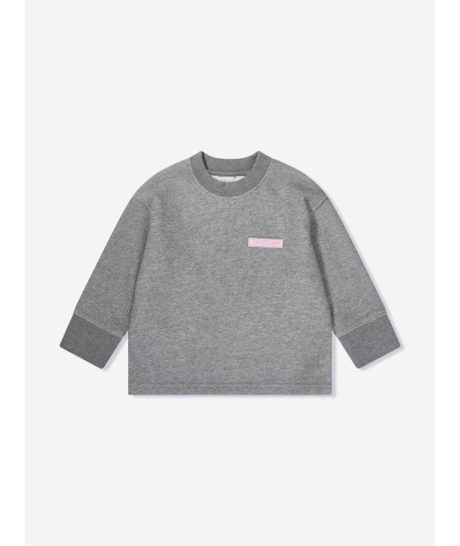 Palm Angels Girls Lurex Open Back Sweatshirt in Grey JUSQU'A -70%! 