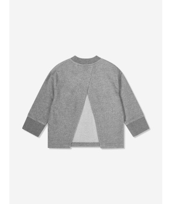 Palm Angels Girls Lurex Open Back Sweatshirt in Grey JUSQU'A -70%! 