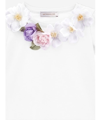 Monnalisa Girls Floral T-Shirt in White prix