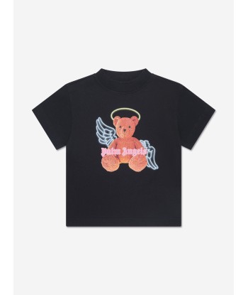 Palm Angels Girls Bear Angel T-Shirt in Black à prix réduit toute l'année