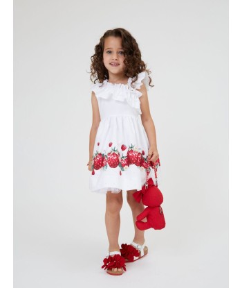 Monnalisa Girls Strawberry One Shoulder Dress in White 50% de réduction en Octobre 2024