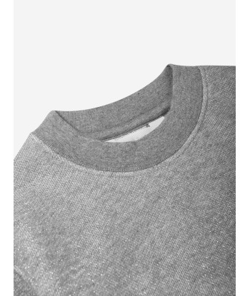 Palm Angels Girls Lurex Open Back Sweatshirt in Grey JUSQU'A -70%! 