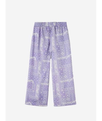 Palm Angels Girls Astro Paisley Trousers in Purple meilleur choix