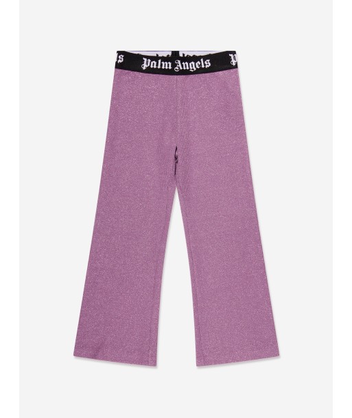 Palm Angels Girls Logo Band Flare Leggings in Purple la colonne vertébrale