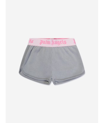 Palm Angels Girls Logo Band Shorts in Grey Vous souhaitez 