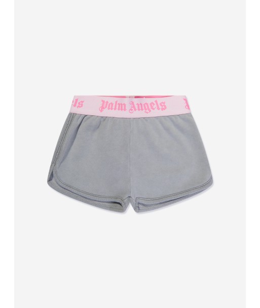 Palm Angels Girls Logo Band Shorts in Grey Vous souhaitez 