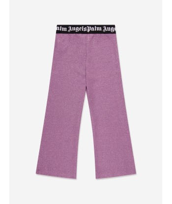 Palm Angels Girls Logo Band Flare Leggings in Purple la colonne vertébrale