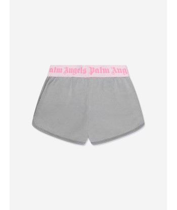 Palm Angels Girls Logo Band Shorts in Grey Vous souhaitez 