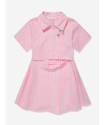 Palm Angels Girls 3 Palms Striped Shirt Dress in Pink ouvre sa boutique