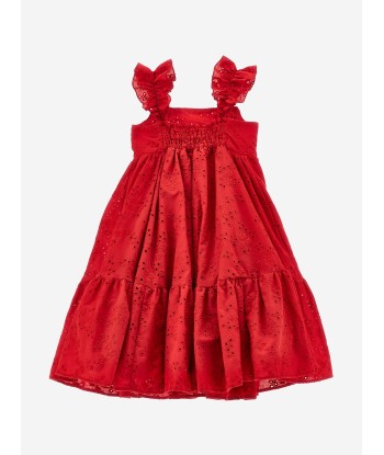 Monnalisa Girls Ruffled Sundress in Red ouvre sa boutique