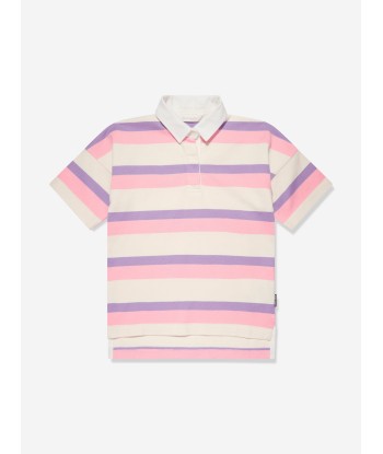 Palm Angels Girls Overlogo Striped Polo Dress in Pink 2024