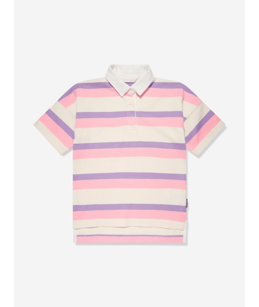 Palm Angels Girls Overlogo Striped Polo Dress in Pink 2024