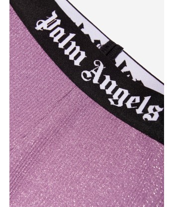 Palm Angels Girls Logo Band Flare Leggings in Purple la colonne vertébrale