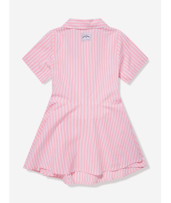 Palm Angels Girls 3 Palms Striped Shirt Dress in Pink ouvre sa boutique