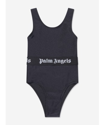 Palm Angels Girls Logo Band Swimsuit in Black acheter