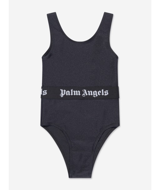 Palm Angels Girls Logo Band Swimsuit in Black acheter