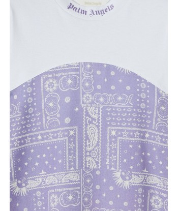 Palm Angels Girls Astro Paisley Dress in Purple pas cher