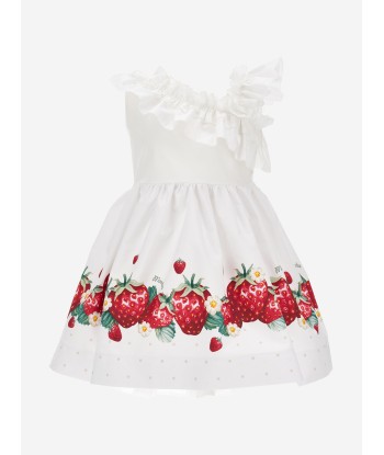 Monnalisa Girls Strawberry One Shoulder Dress in White 50% de réduction en Octobre 2024