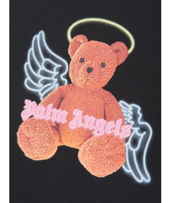 Palm Angels Girls Bear Angel T-Shirt Dress in Black Véritable concentré