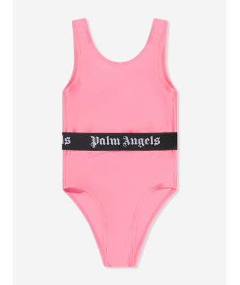 Palm Angels Girls Logo Band Swimsuit in Pink votre