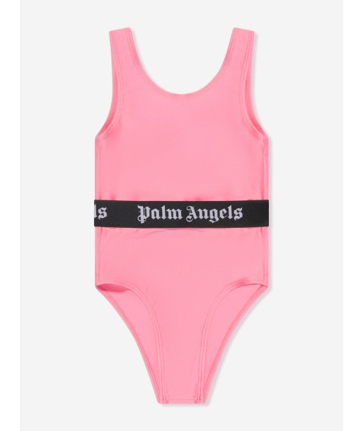 Palm Angels Girls Logo Band Swimsuit in Pink votre