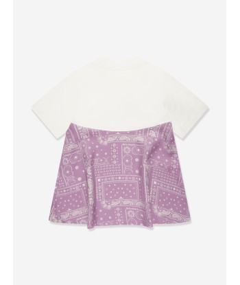 Palm Angels Girls Astro Paisley Dress in Purple pas cher