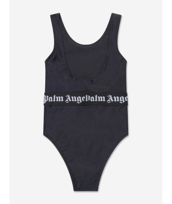 Palm Angels Girls Logo Band Swimsuit in Black acheter