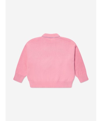 Palm Angels Girls Curved Logo Sweatshirt in Pink offre 