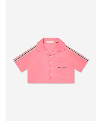 Palm Angels Girls Track Cropped Shirt in Pink plus qu'un jeu 