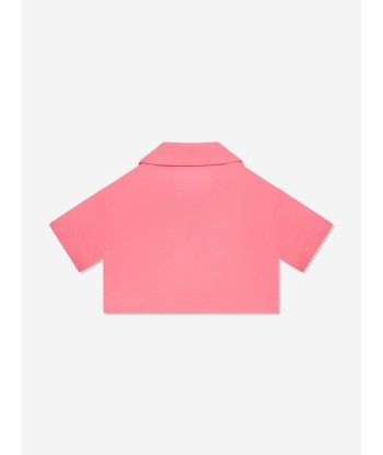 Palm Angels Girls Track Cropped Shirt in Pink plus qu'un jeu 