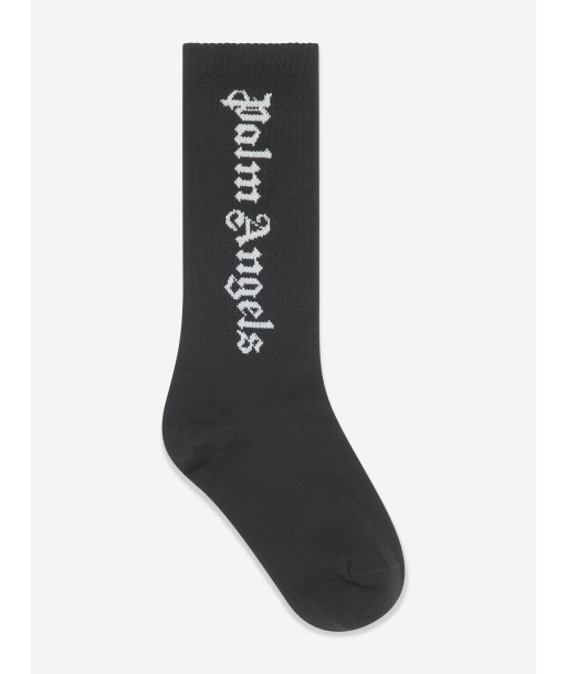 Palm Angels Girls Logo High Socks in Black ouvre sa boutique