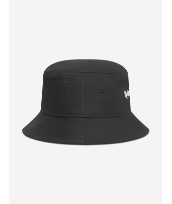 Palm Angels Girls Logo Bucket Hat in Black en stock