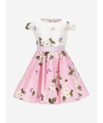 Monnalisa Girls Floral Bouquet Dress in Pink livraison et retour toujours gratuits