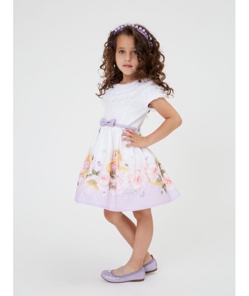 Monnalisa Girls Floral Princess Dress in Purple 50-70% off 