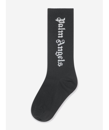 Palm Angels Girls Logo High Socks in Black ouvre sa boutique