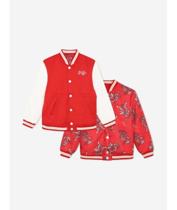 KENZO Kids Chinese New Year Reversible Varsity Jacket in Red de technologie