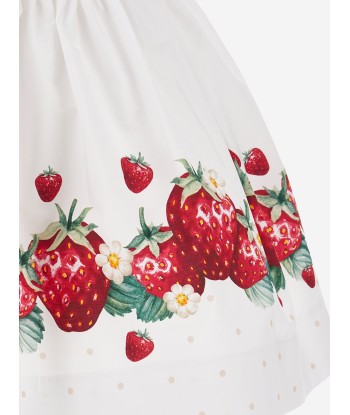 Monnalisa Girls Strawberry One Shoulder Dress in White 50% de réduction en Octobre 2024