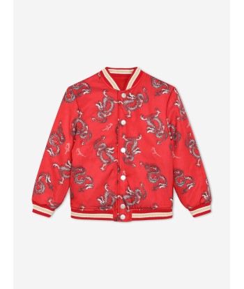 KENZO Kids Chinese New Year Reversible Varsity Jacket in Red de technologie